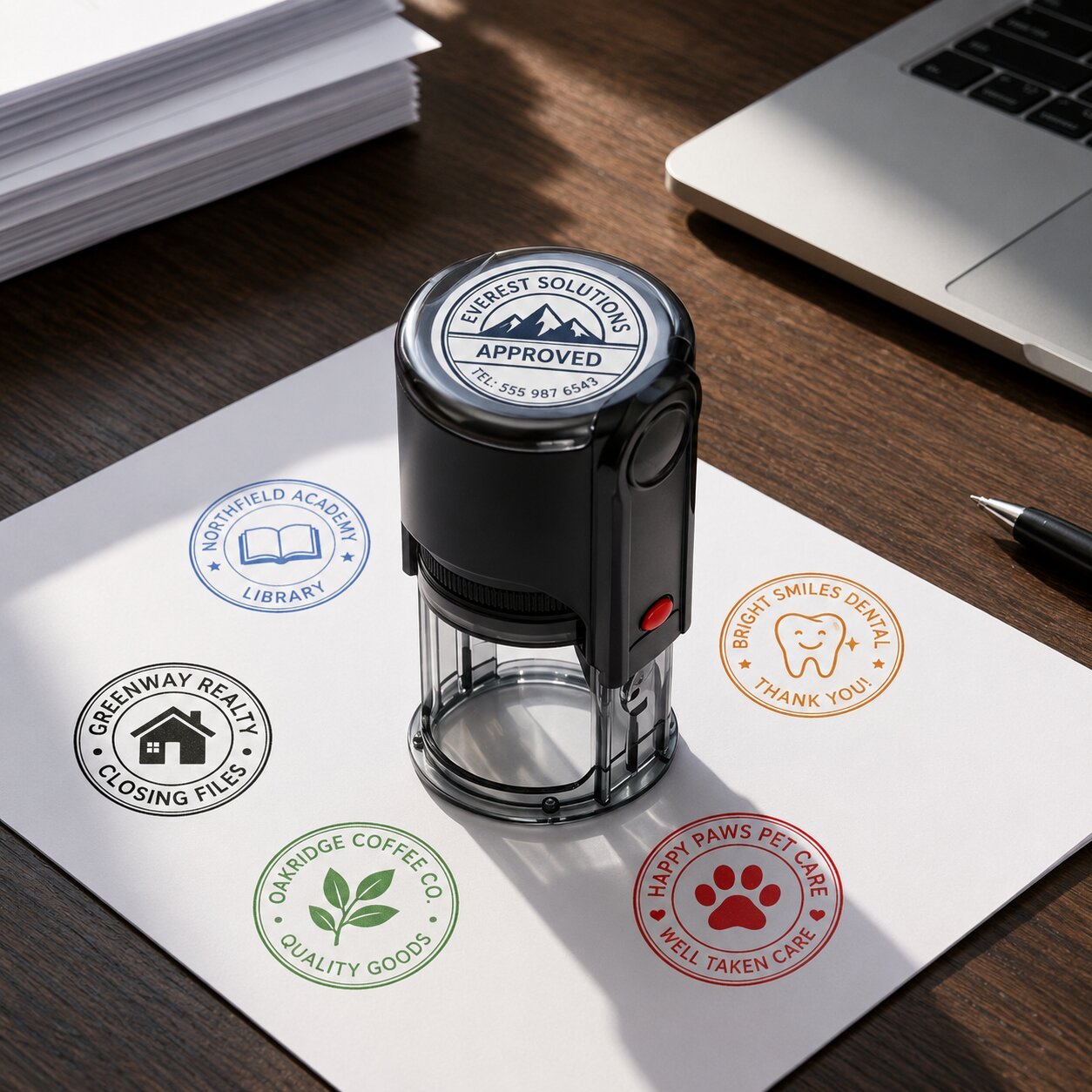 Round Self Inking Company Stamp Dubai View 2