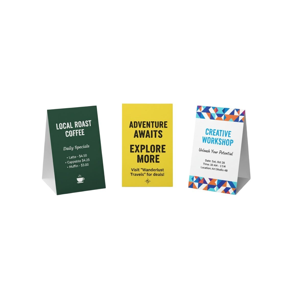 Custom Tent Card Printing Abu Dhabi Dubai View 2