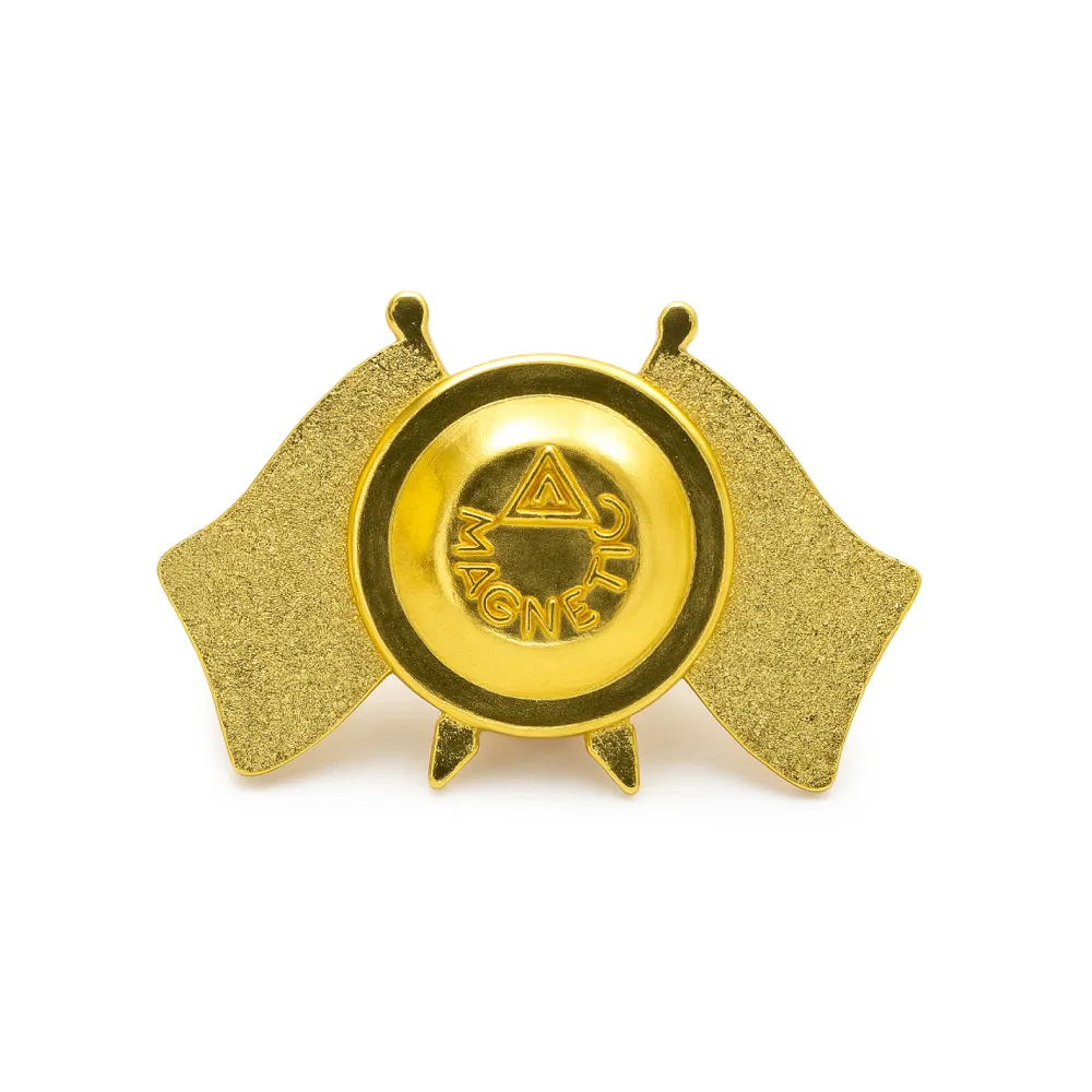 Custom Twin Flag Metal Badges Golden Abu Dhabi Dubai View 3