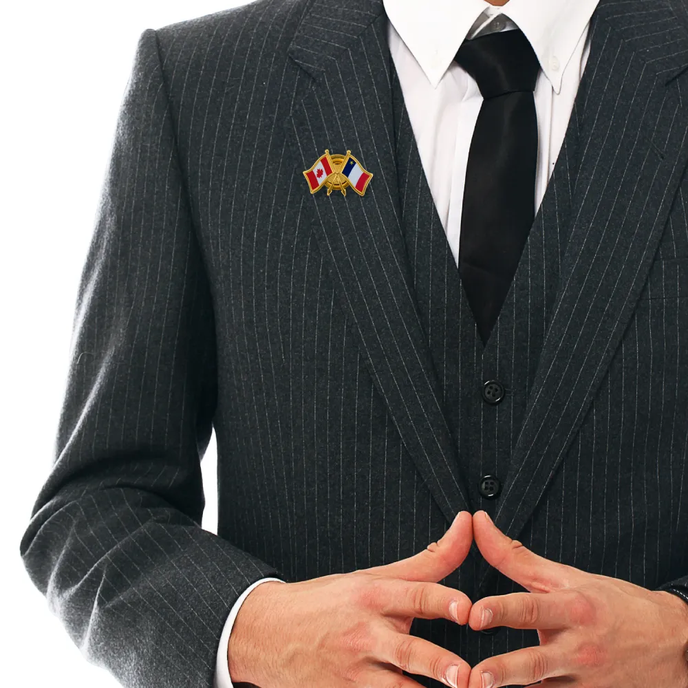 Custom Twin Flag Metal Badges Golden Abu Dhabi Dubai View 4