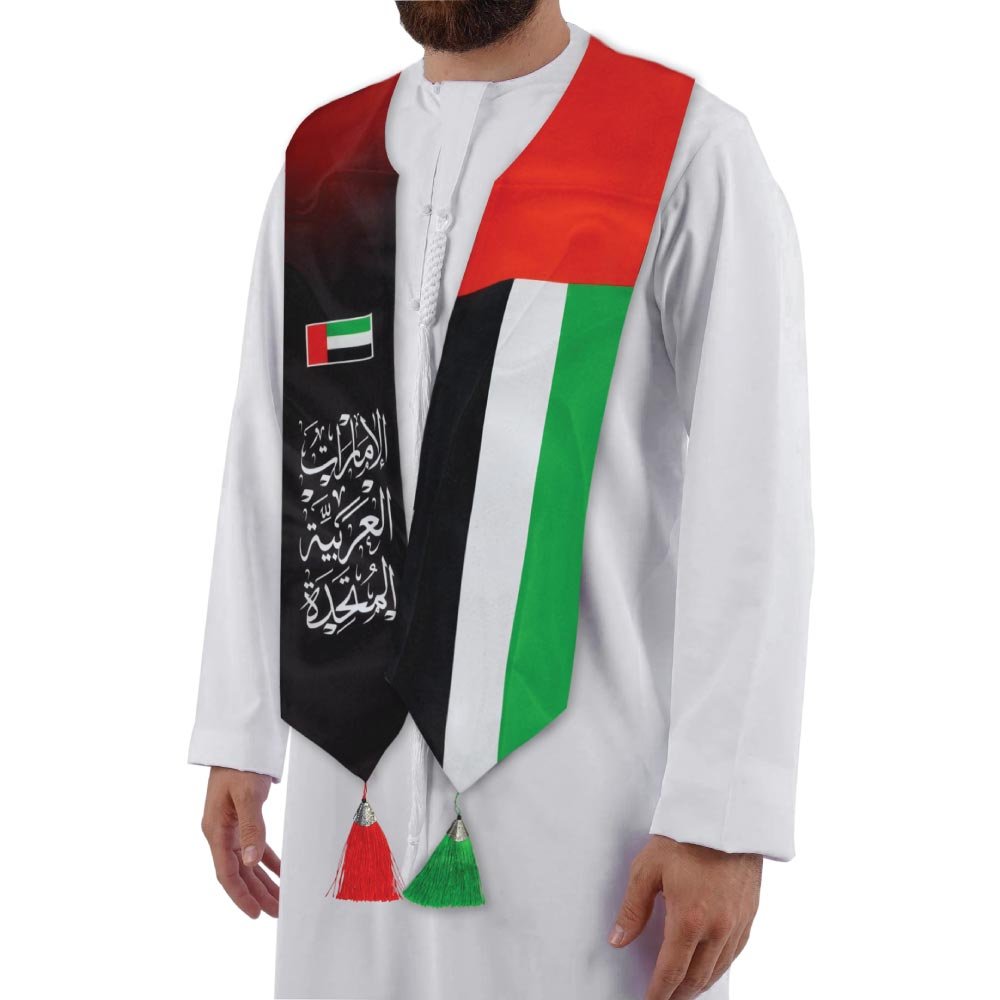 UAE Flag Scarf Arabic Writing Abu Dhabi Dubai View 3