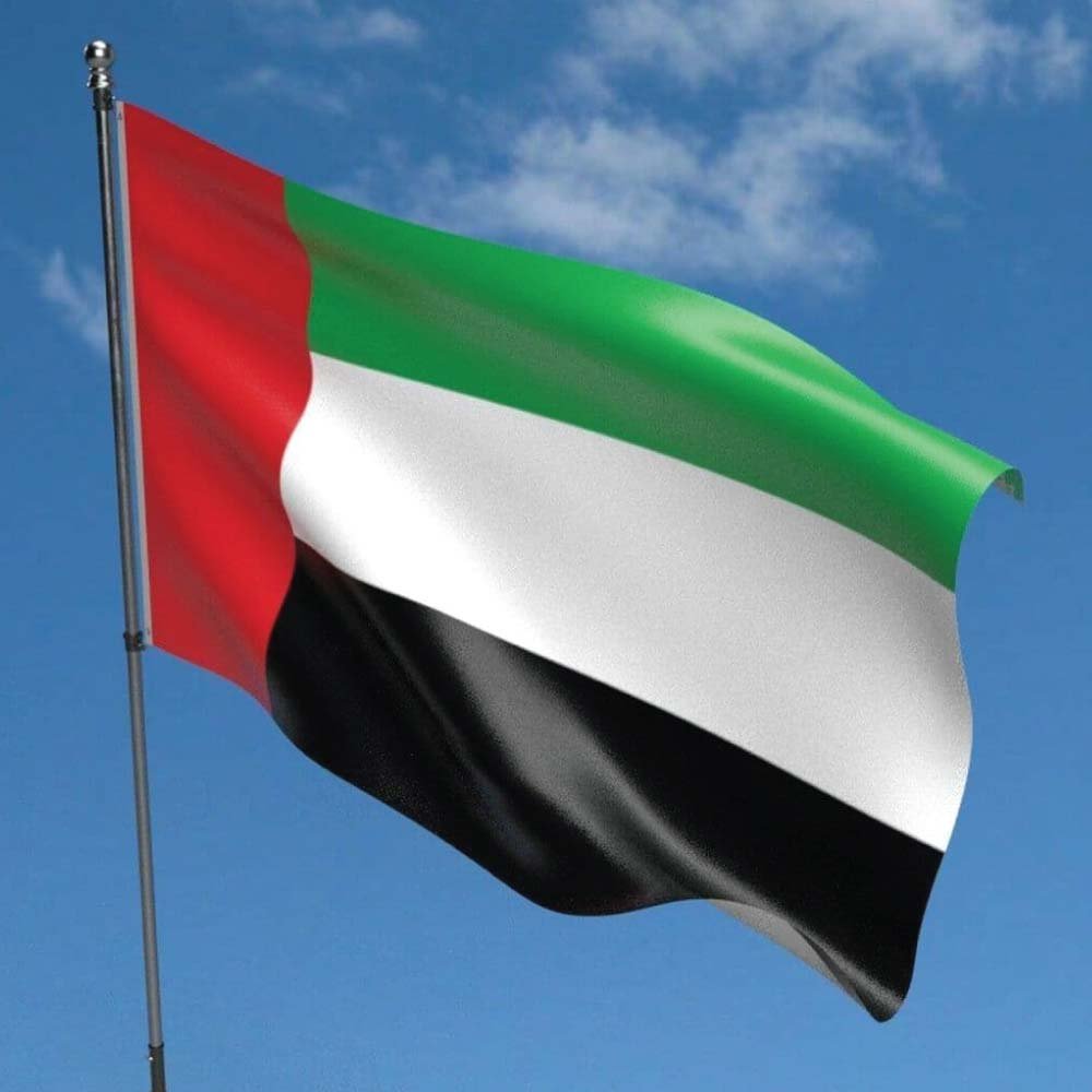 UAE Satin Material Flag Abu Dhabi Dubai View 2