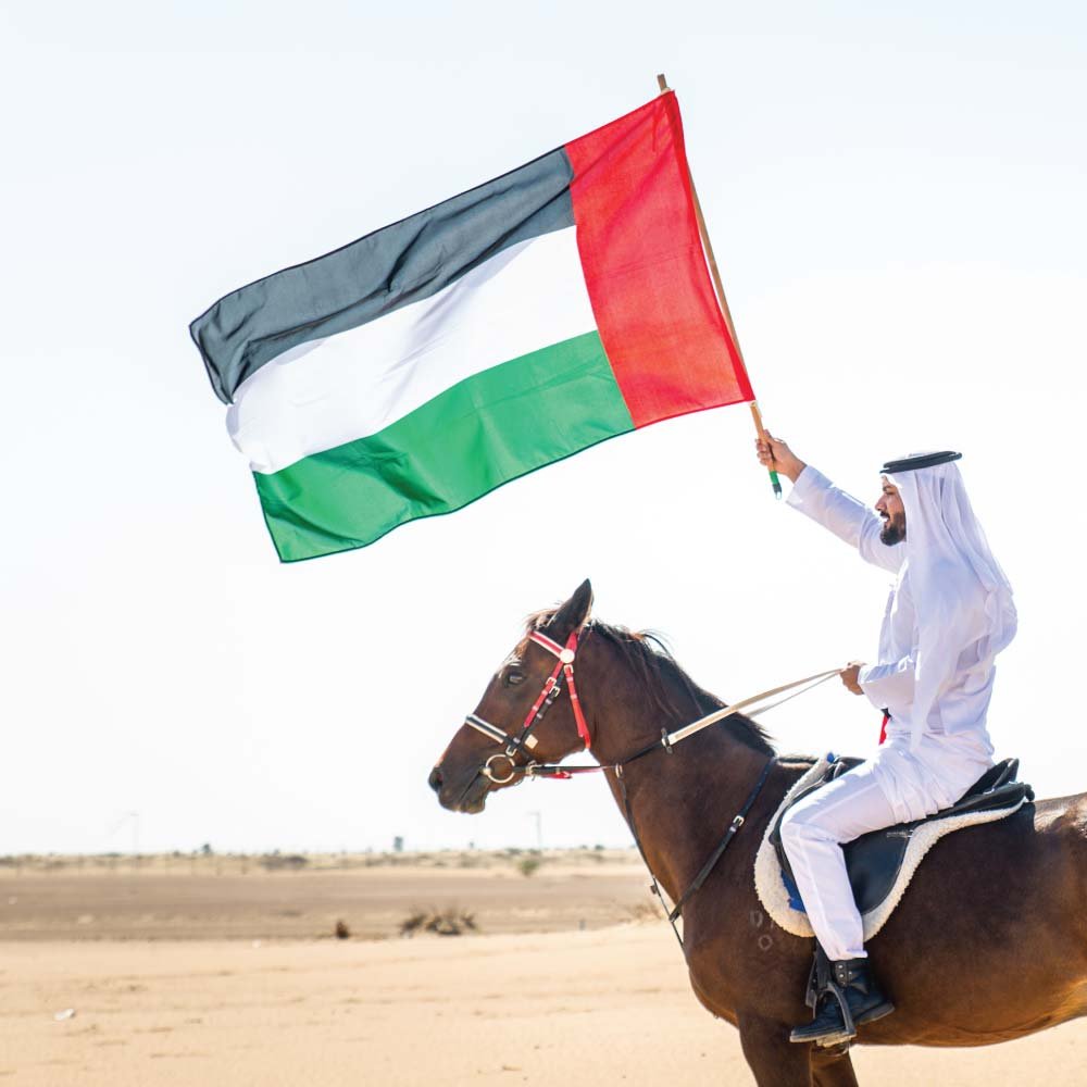 UAE Satin Material Flag Abu Dhabi Dubai View 3